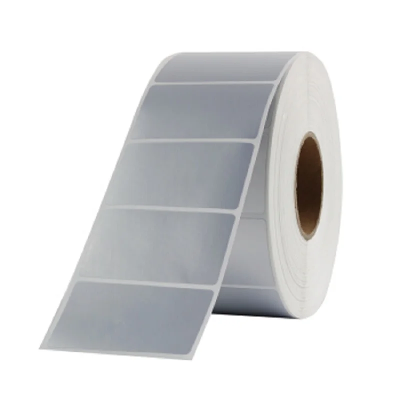 Multi Size Waterproof Polyester Glossy Finish Black Roll Matt Sliver Label