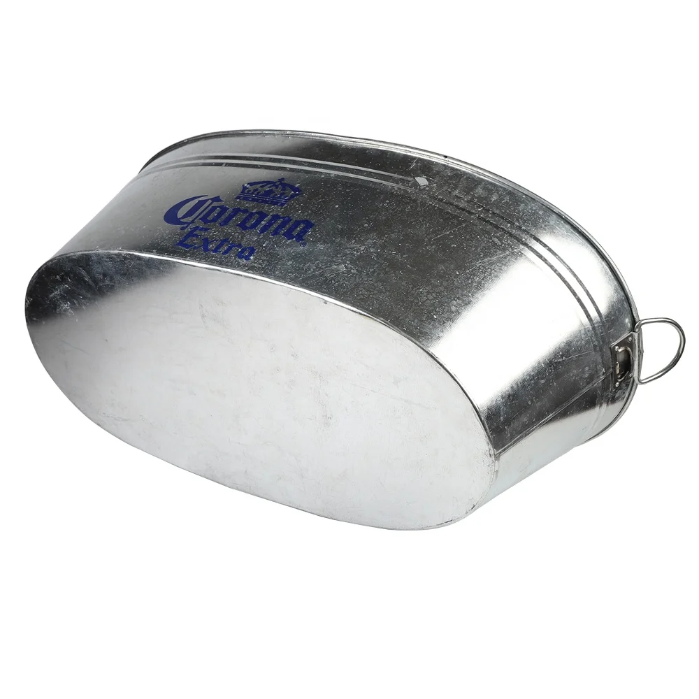 CORONA 66L Large Galvanized Metal Ice Bucket For Beer Metal Large Tub For Party