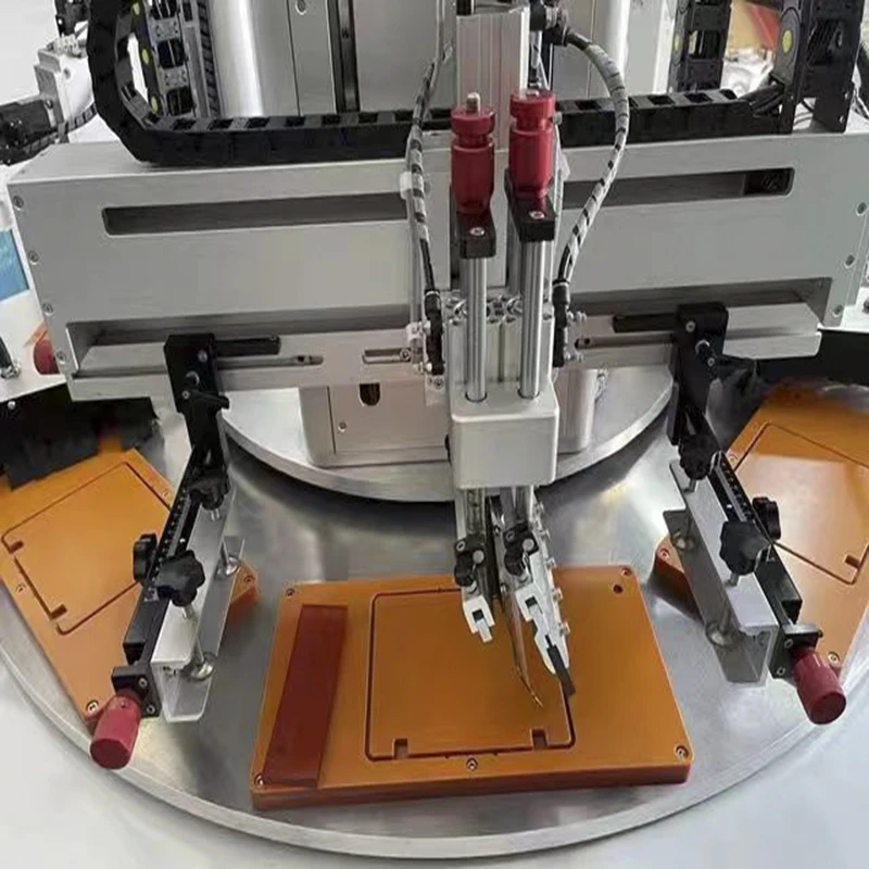 Automatic 8-station rotary flatbed screen printer for ruler printing Discounted price two-color servo screen printer