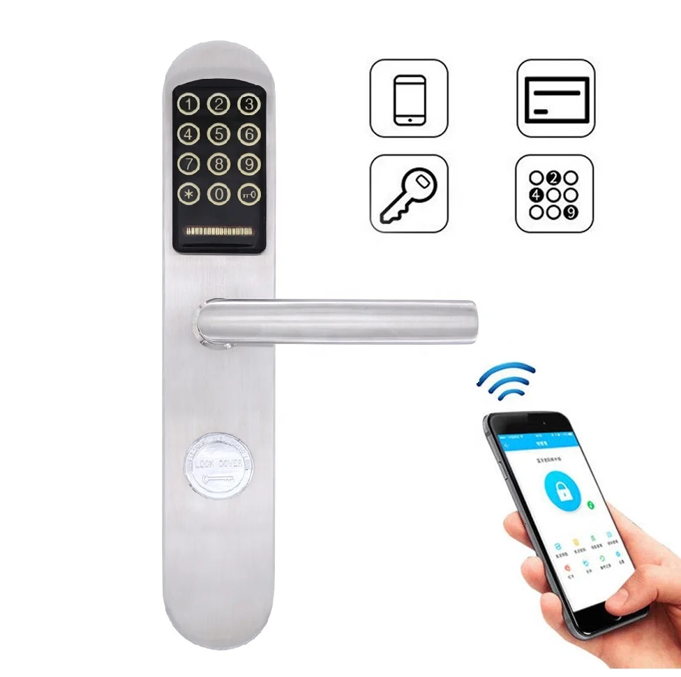 Udohow 304 stainless steel BLE App Control Keypad Password Digital Door Lock Smart DoorLock