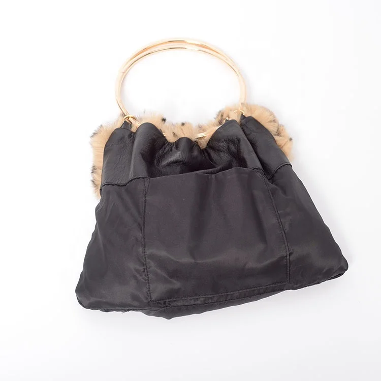 Высокое качество оптовая продажа однотонные сумки меховые пользовательские ручная сумка