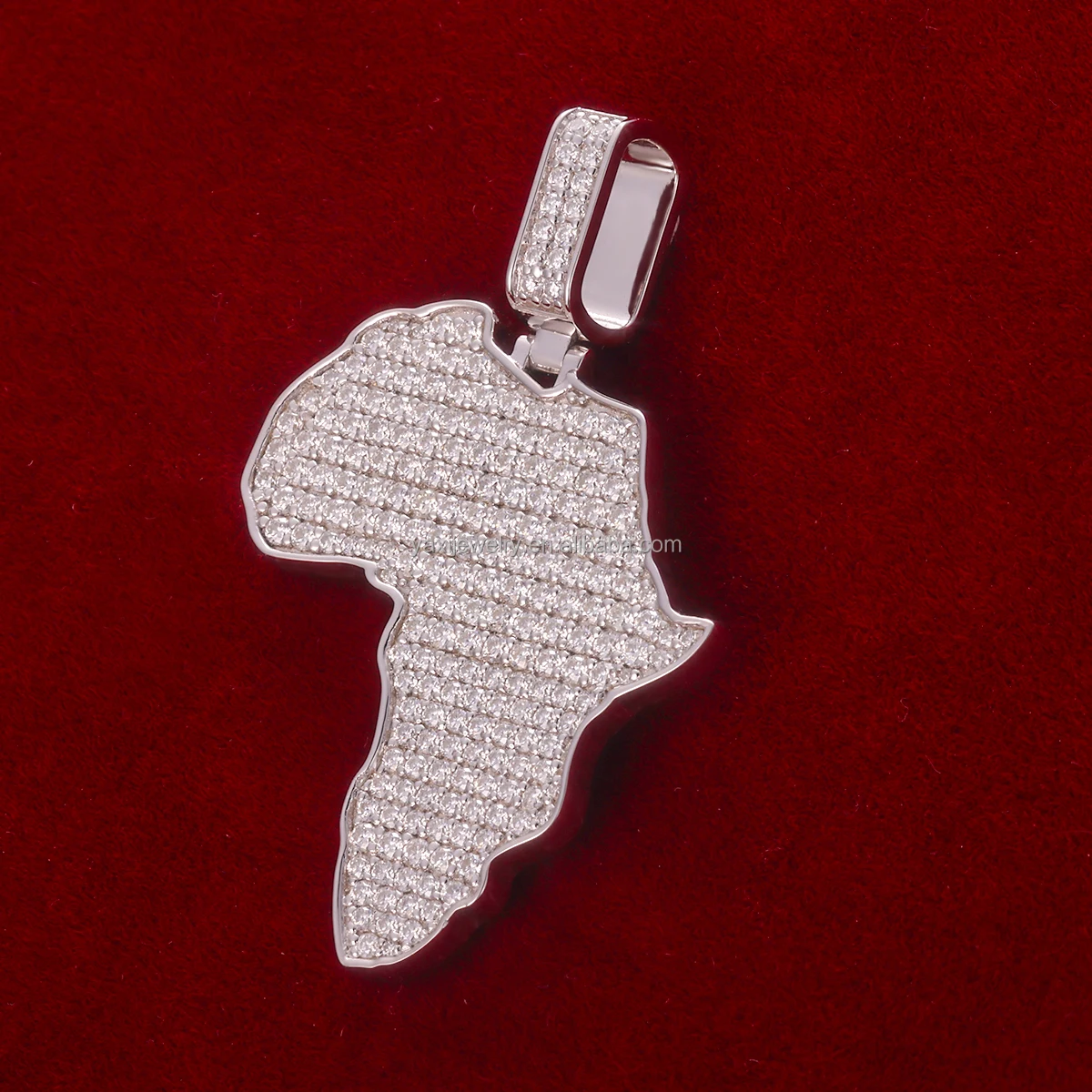 Customized Map Logo Full Iced out Paint Moissanite Diamond S925 Sterling Silver 9K 10k 14k 18k Solid Gold Charms Pendant