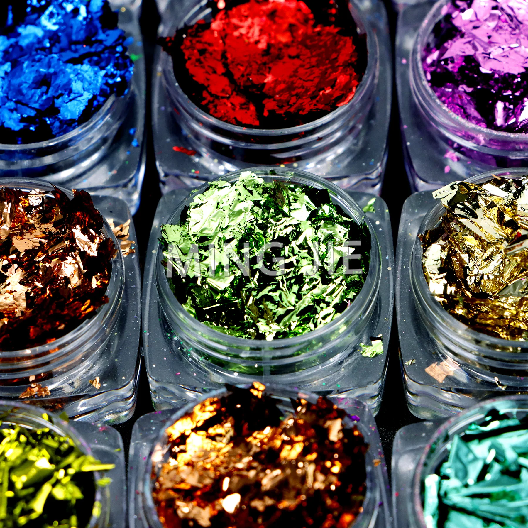 27 Colors 3D Irregular Gold Leaf Flakes Glitter Silver Rose Gold Leaf Foil for Nail Decoration