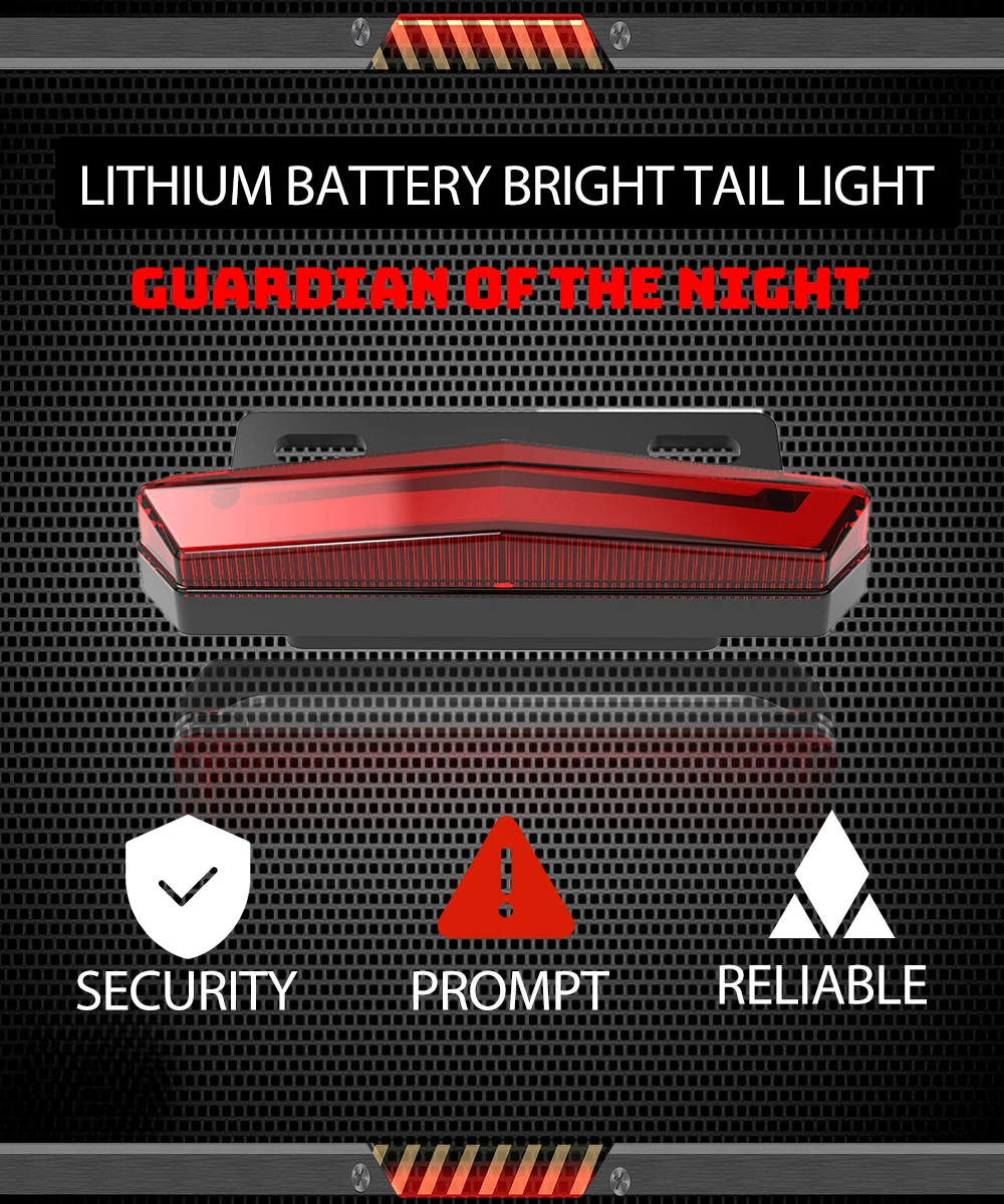 New Design Flashlight 12v Bicycle Dynamo Surron Parts Mountain Bike Accessories Ebike Rear Light