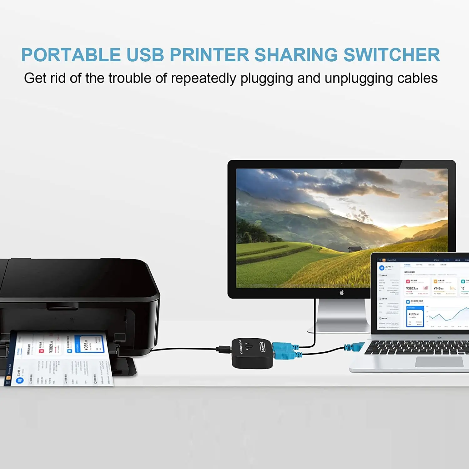 Office & School Supplies Newcare USB switch selector, 2.0 peripheral box pcs share 1 device, sharing switch, suitable for keybo