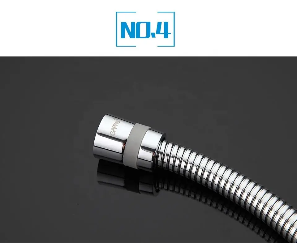 Gappo Shower Hose with Brass Nuts Bathroom 201SS EPDM G1/2 100cm shower hose G43-1