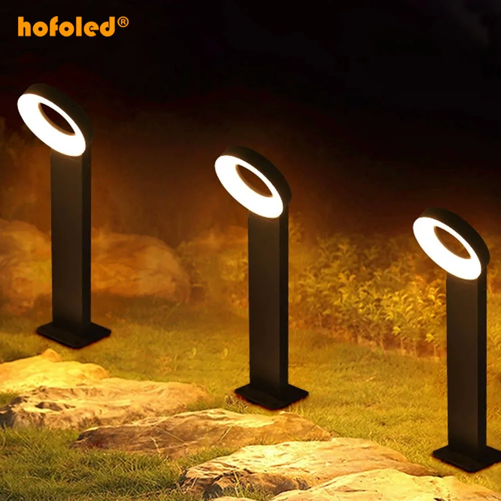 Aluminum Waterproof Outdoor IP65 Wall Lamp  LED Bollard 12W LED Garden Light for Lawn Courtyard Pathway