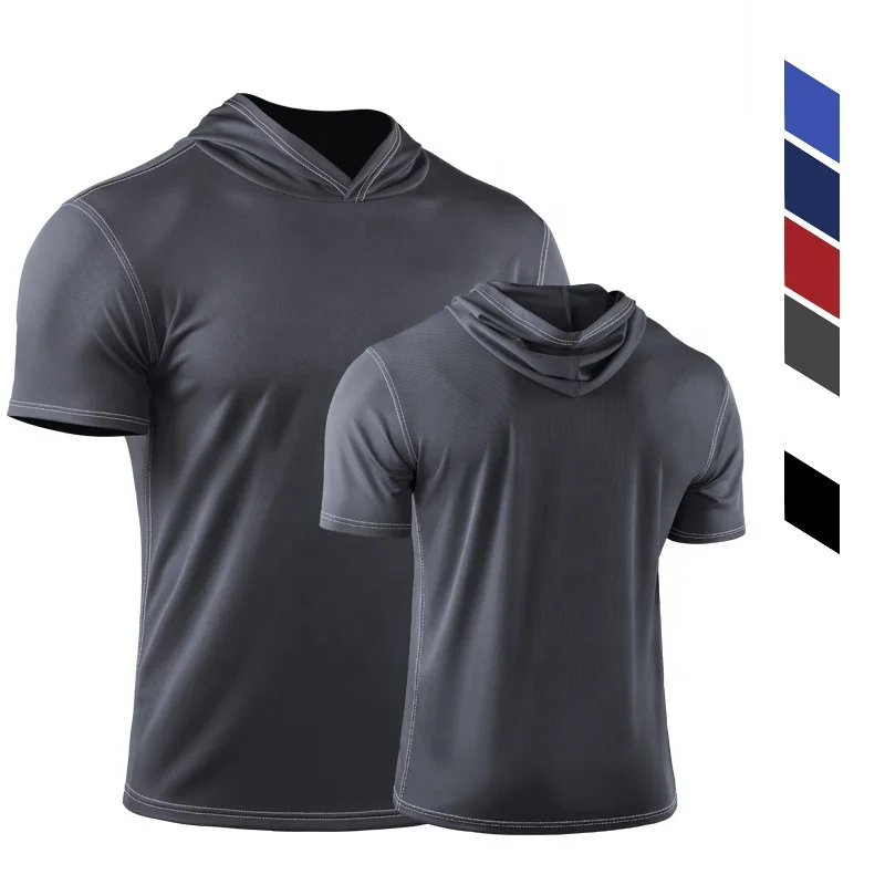 Gym Apparel Moisture Wicking Workout Polyester Dry Fit Mesh Short Sleeve Athletic Top Sport Plus Size T-shirt For Mens