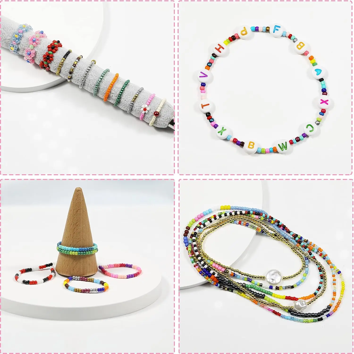 Bead Loom Kit Loom Beading Supplies With Seed Beads Complete Jewelry Making Tools and Accessories for Making Bracelets Belts
