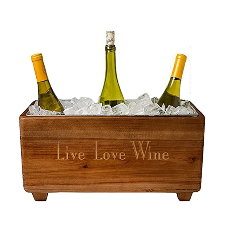 OEM wooden cooler with metal bucket
