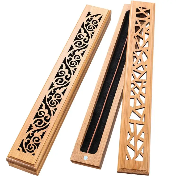 Wholesale custom wooden aroma stick holder incense box burner incense gift box