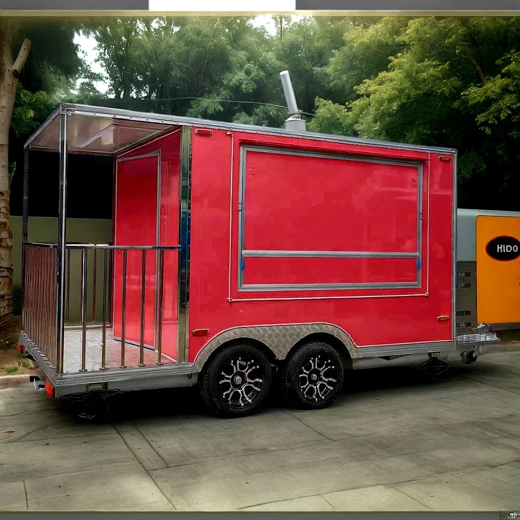 16 ft uk us standard empty fast food cart catering taco cooking equipment cabinets food truck trailer