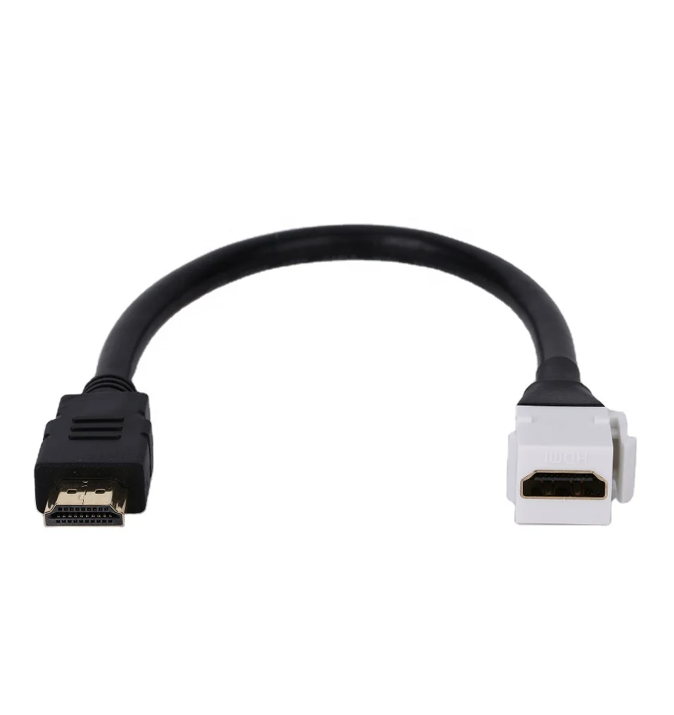 Top selling Hdmi adaptor Cable Keystone style HDMI Female to HDMI Male cable length customized