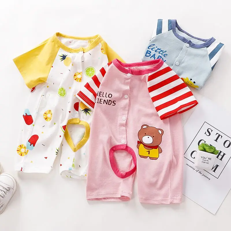 Custom Summer Baby Romper Newborn Pure Cotton Baby Romper With Buttons