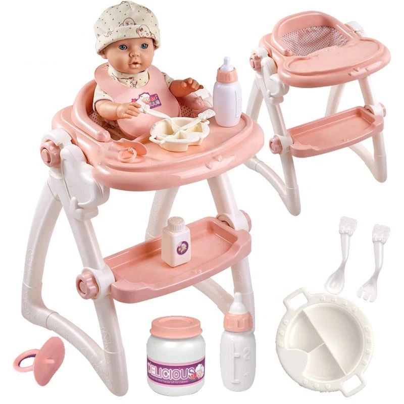 Набор Кукол Boneca De Bebe Deluxe высокий обеденный стол стул кукла бутылочка 16 дюймов для