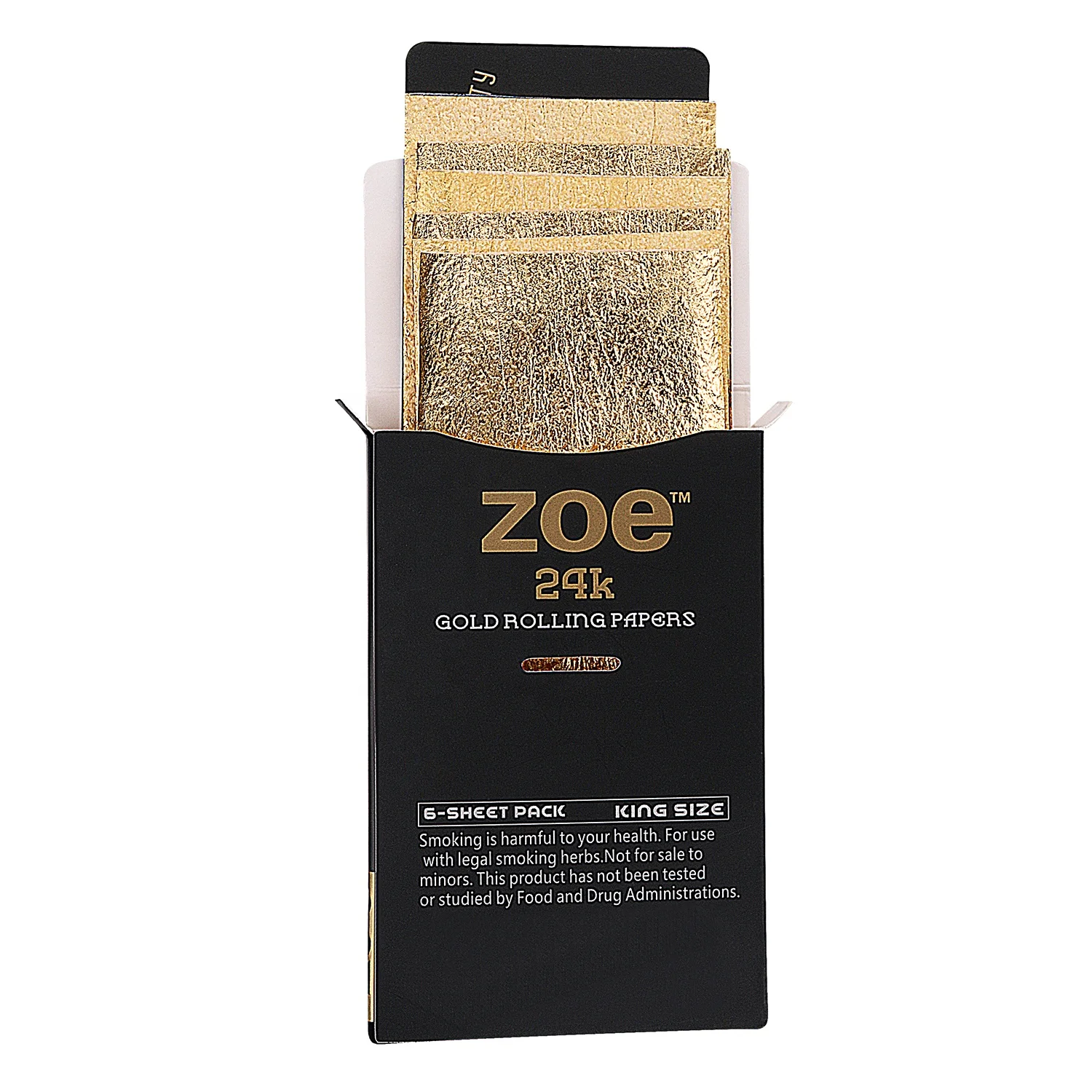 High end 24K gold rolling papers 2-sheet pack custom logo gold rolled cone for party
