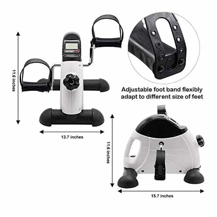 Home Gym Exercise Equipment Cycle Bike Foot Pedal Exerciser Stationary Under Desk Mini Exercise Bike