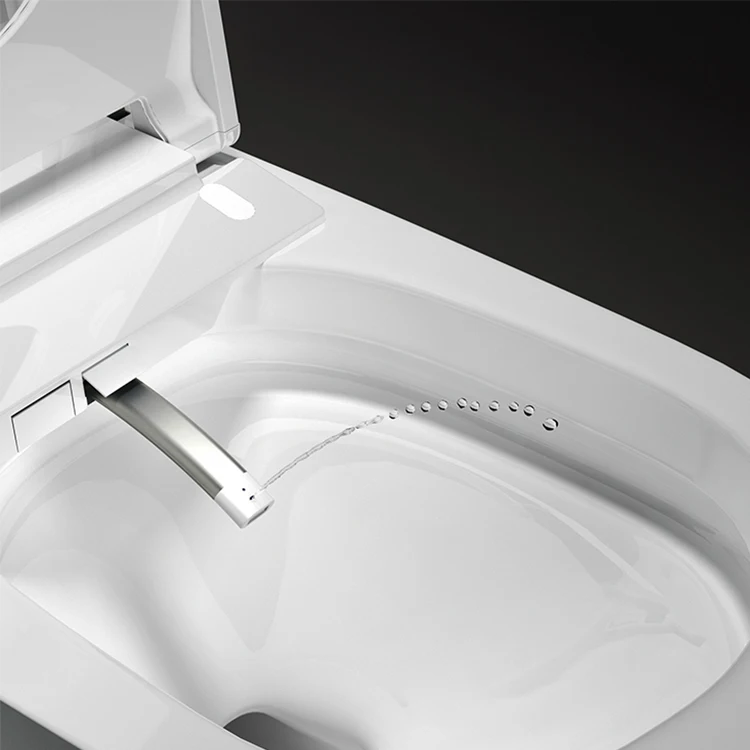 Luxury Bathroom Ceramic Smart Toilet with Automatic Flush Heated Toilet Seat One Piece Graphic Design Bathroom Modern Ceramic