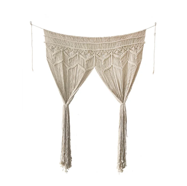 Wholesales Handmade Wall Hanging Curtain Art Creative Indoor Bohemian Macrame Woven Wall Hanging Tapestry For Home