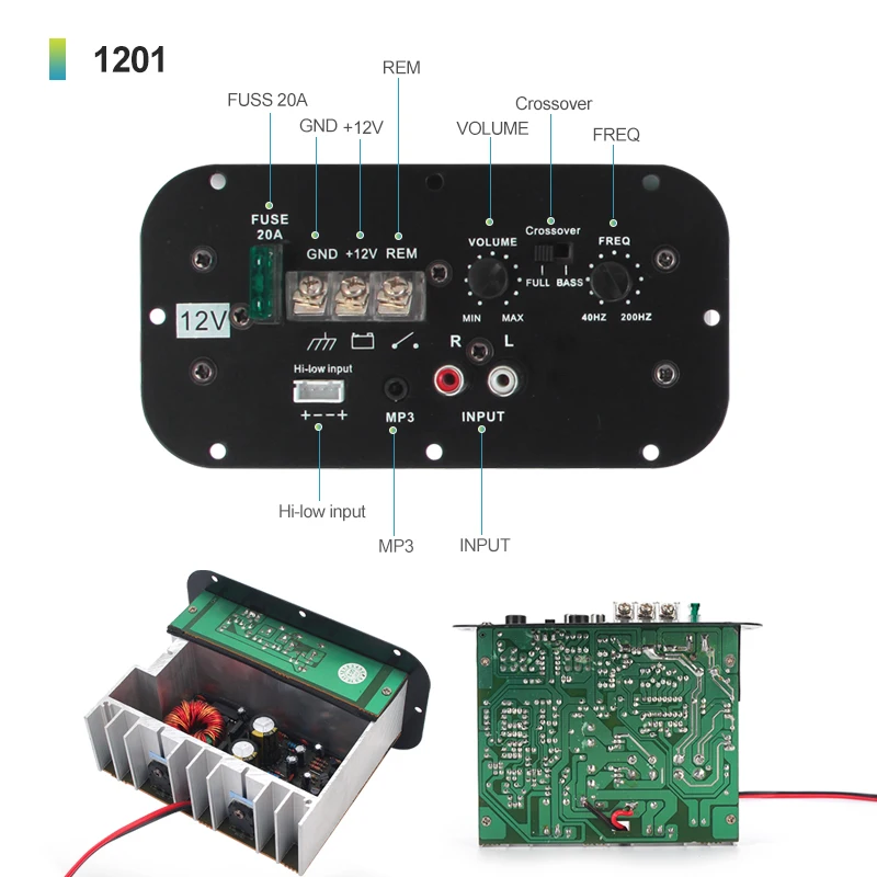 OEM 12v/24V audio amplifier circuit board subwoofer amplifier board 200W