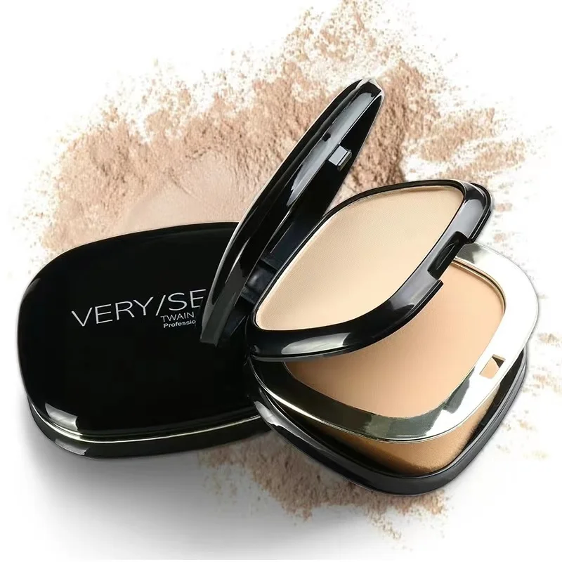 OEM private label makeup packaging double layer smooth matte waterproof powder pressed foundation