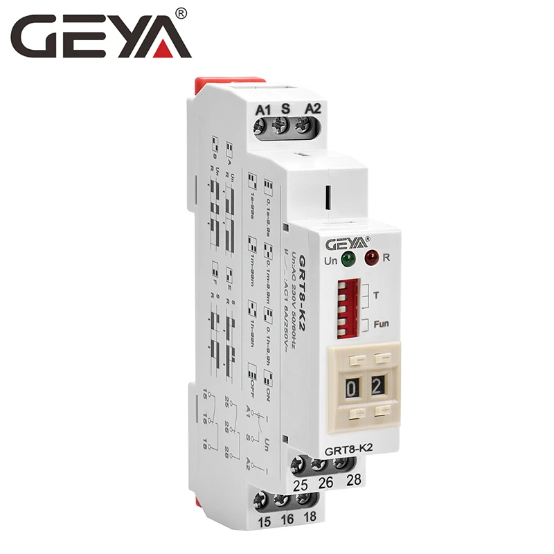  Цифровое реле времени GEYA GRT8-K включения/выключения переменного/постоянного тока 12-240 В переменного