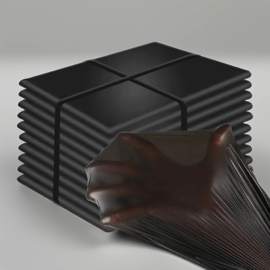 Custom Black Trash Bag with Valve 50*60cm 4g Plastic Embossed Surface Manufacturers Secure 50*60cm 4g Plastic Bag