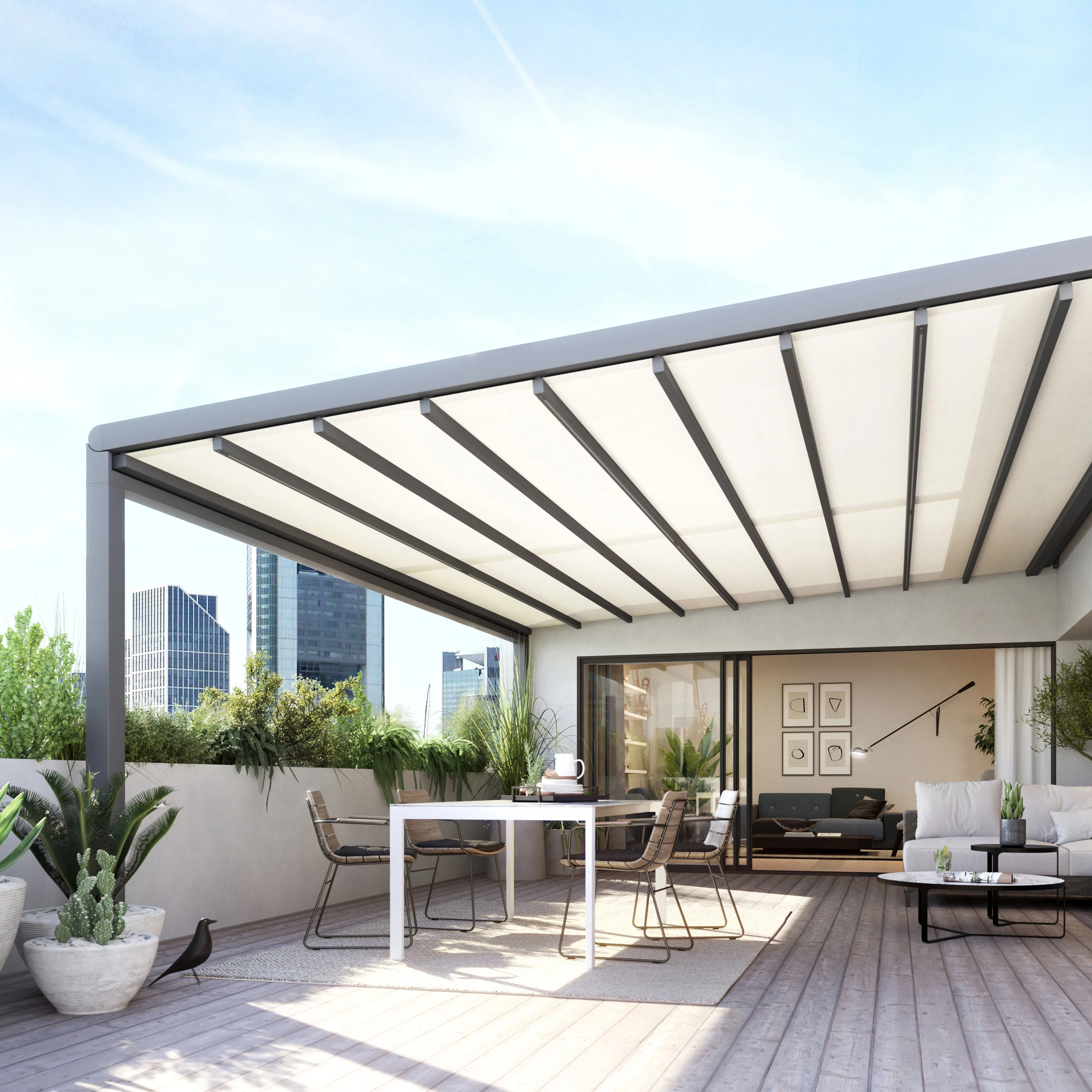 Factory Prcices Waterproof Balcony Cover Folding Roof Full Cassette Motorized Awning Retractable Pergola