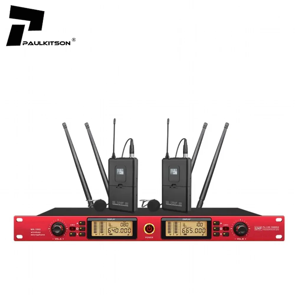 MK1000 UHF Wireless Microphone System High End Professional 2 Handheld Mic Wireless Microphone