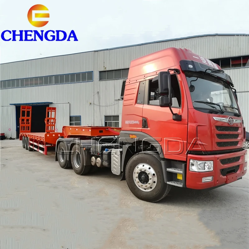 40ft 3Axles Gooseneck Hydraulic Lowbed Trailer For Sale In Nigeria