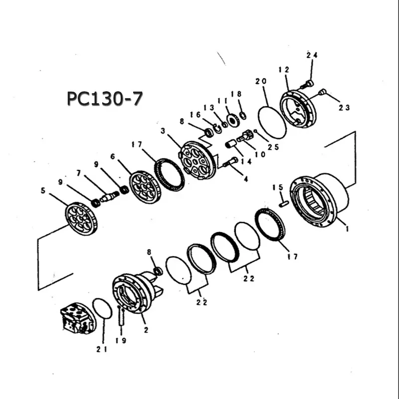 TZ200B1021-01 Bearing TZES100-250-A Floating Seal for Komatsu PC130-7 Travel Motor Parts