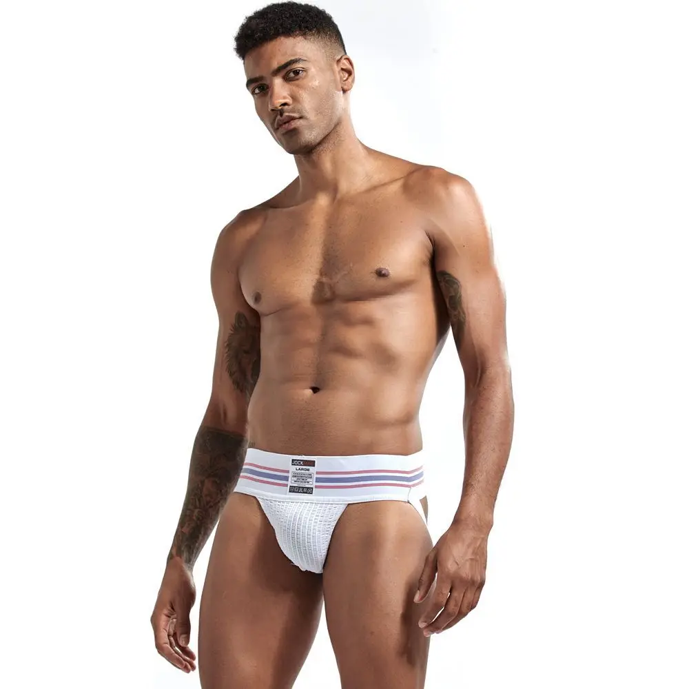 JOCKMAIL High quality wide belt breathable stretch big bag hip lift back empty sport double Wide belt sexy underwear