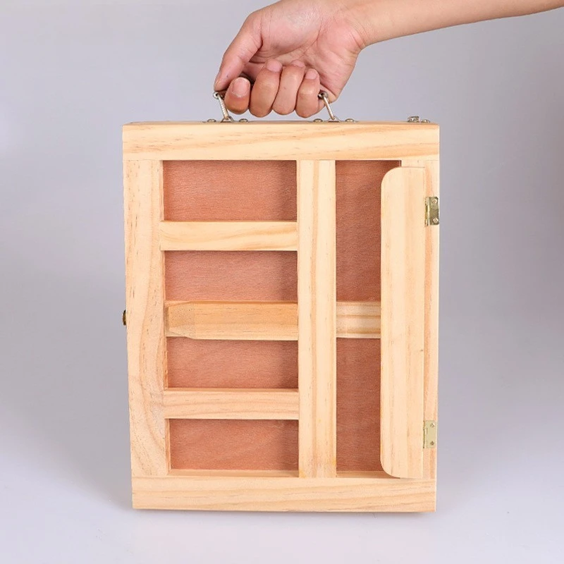 Portable Polished Wooden Easel with Drawer Tabletop Wooden Craft Wooden Box and Wall Sign for Technical Drawing Storage