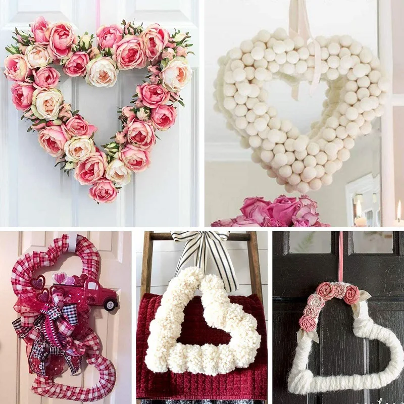 Wholesale christmas heart shape metal topiary wire cross wreath frames