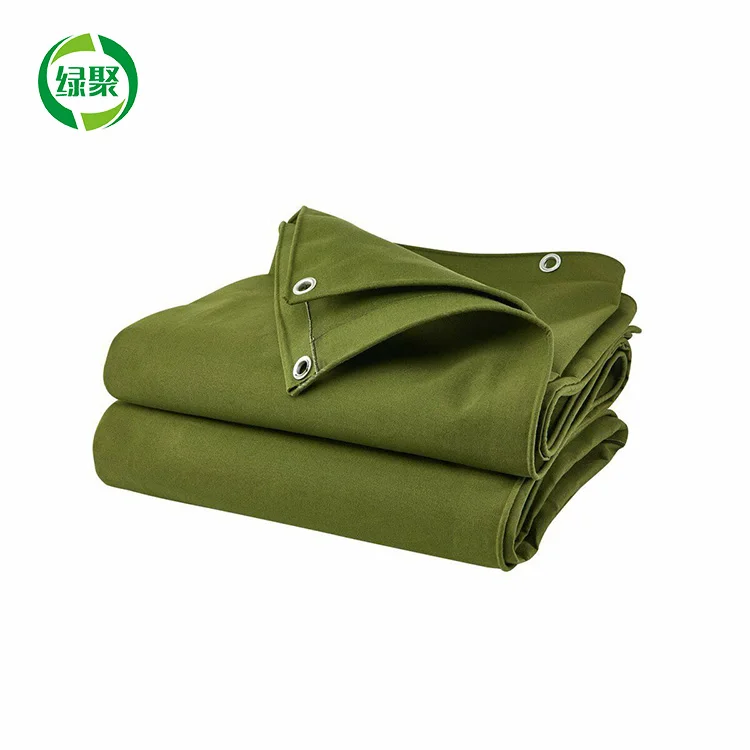 LVJU Ultra Strong Heavy Duty Polyester Canvas Tarps Canvas Tents Waterproof Tarpaulin Fabric