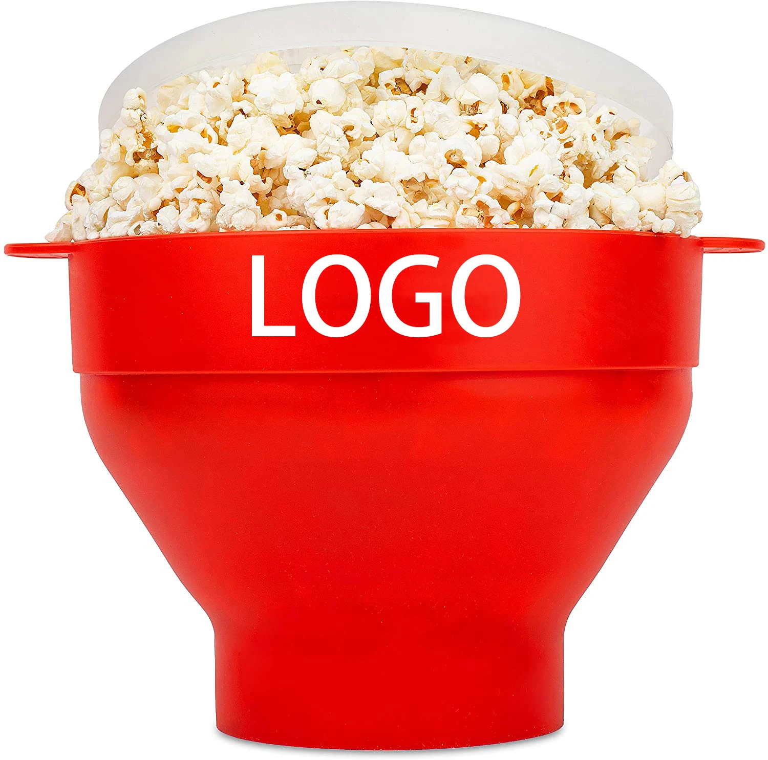 Custom Logo Home DlY Microwave Popcorn Maker Collapsible Hot Air Silicone Popcorn Popper Bowl with Lid