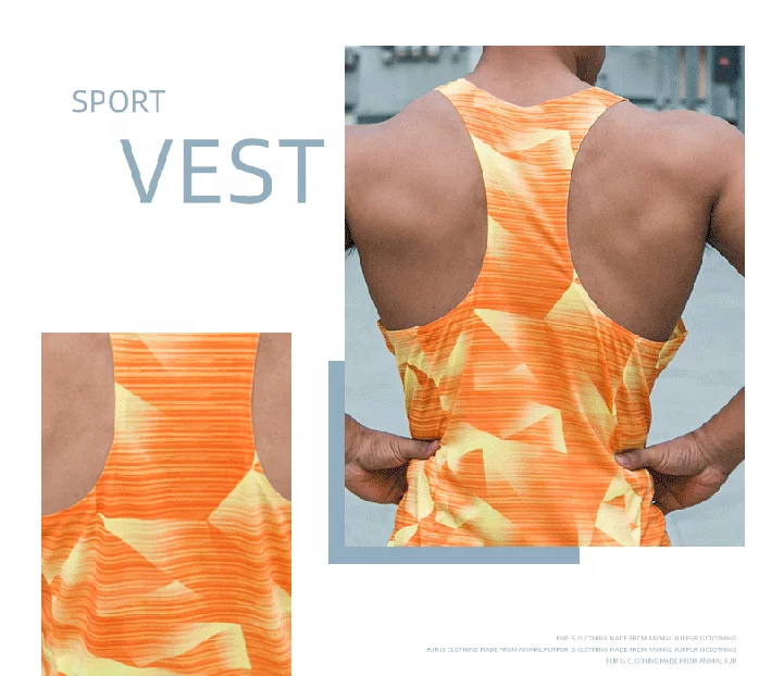 Custom Printing Welded Mens Quick Dry Racer back Running Singlet Running vest Running sleeveless shirt