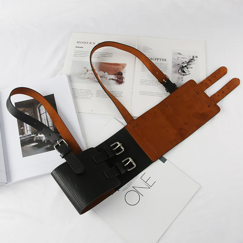  INS Fashion Solid Color Women PU Belts Personality Punk Strap Waist Seal