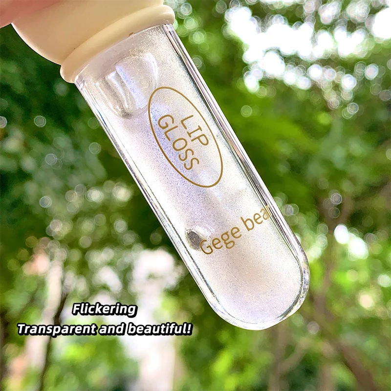 Moisturizing Lip Oil Non-Sticky High-Shine Tinted Lip Balm GEGE BEAR Natural Shiny & Shimmer Pudding Jelly Cute Lip Gloss
