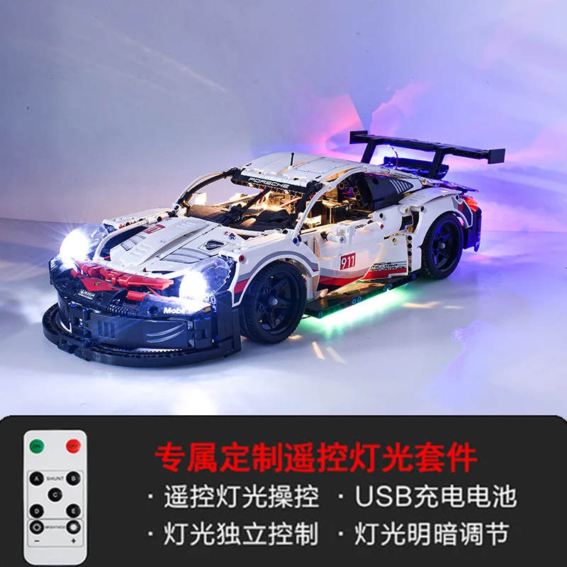 DIY Building Block Lighting cheap Kit Remote Control Independent Control sports car Motorcycle Porscheing Building Block Toys