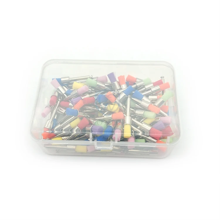 MC-Q262C  Dental Color Latch style long flat prophy brush 100pcs/box