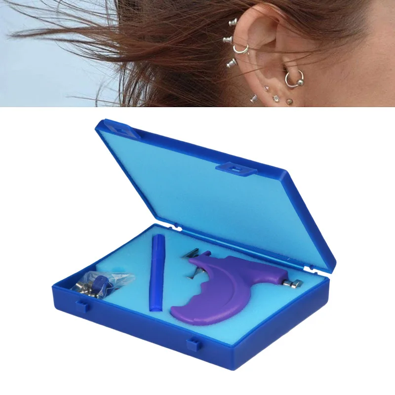 Good Quality Ear Piercing Hole Gun Pistol Ear Piercing Tool Instrument Reusable Kit
