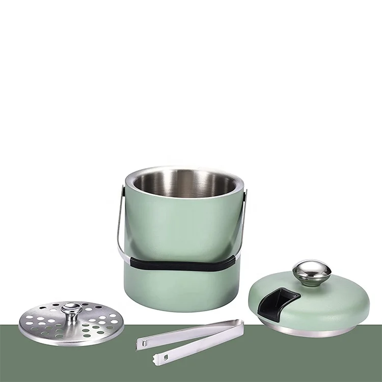 Classic Style Customized Beer Wine Frozen Ice Bucket Metal Stainless Steel Round Beverage Tubs Ice Bucket