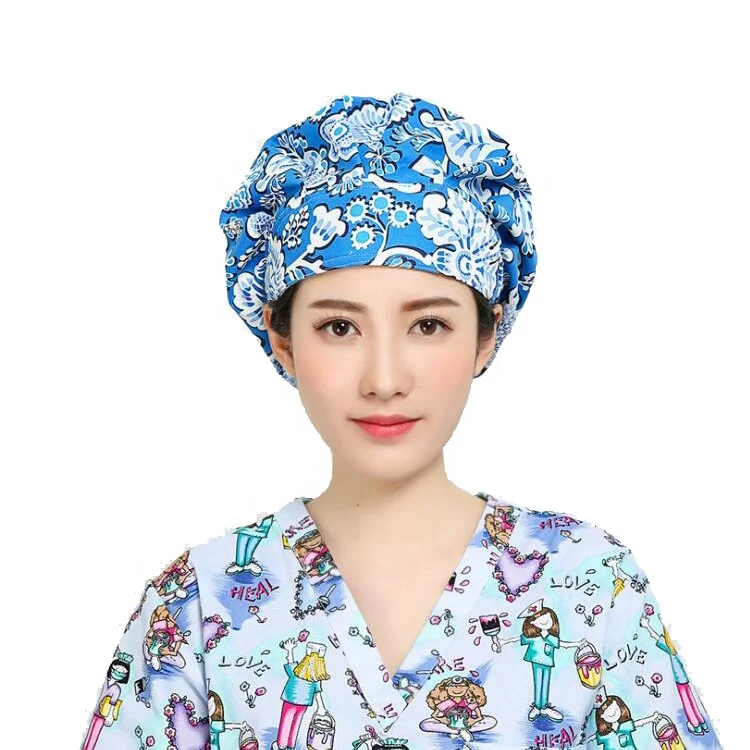Surgical Hats Print Doctors Hair Medical Nurse Operating Room Caps