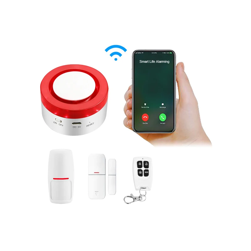 JC smart home security alarm system wifi alarm system home security with window door contact iOS Android APP control