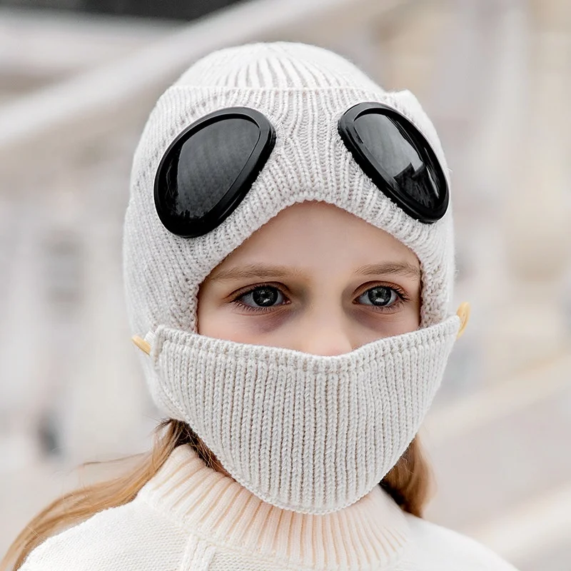 New Design Hotsale  Child Pilot Sunglasses Hats Children Earmuffs Hats Beanie Hats