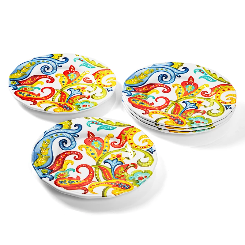 Круглая тарелка из меламина для вечеринки