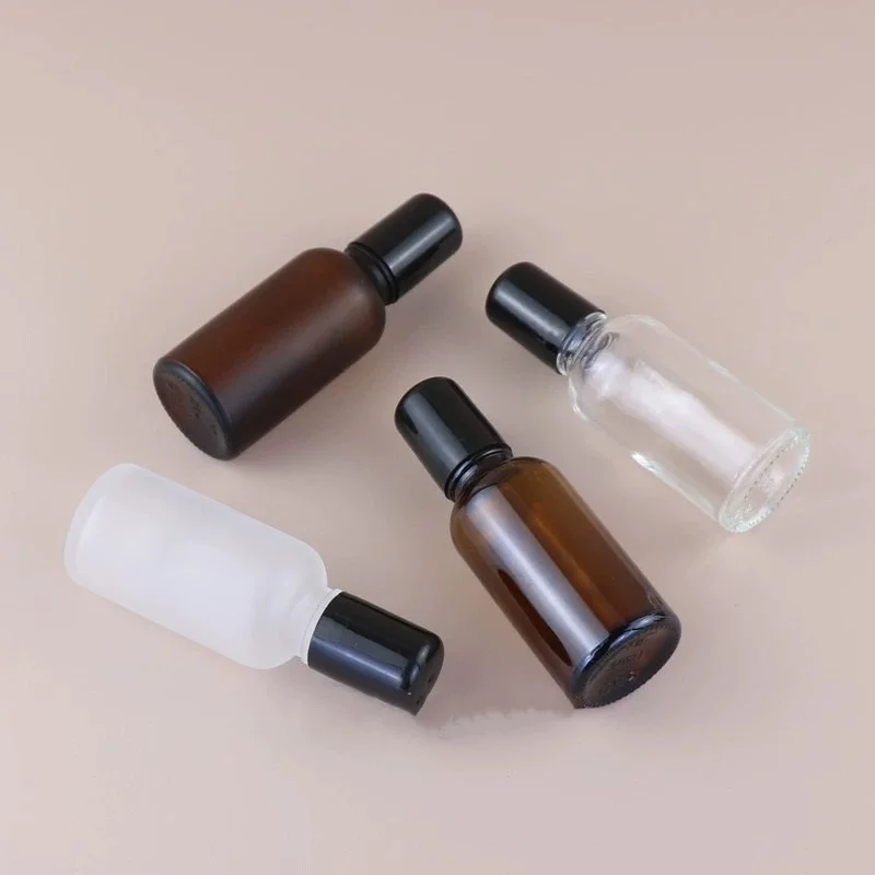 Premium Custom Logo 10ml 15ml 30ml 50ml 60ml 100 Ml Amber Roller Glass Bottle With Roll On Ball For Perfume