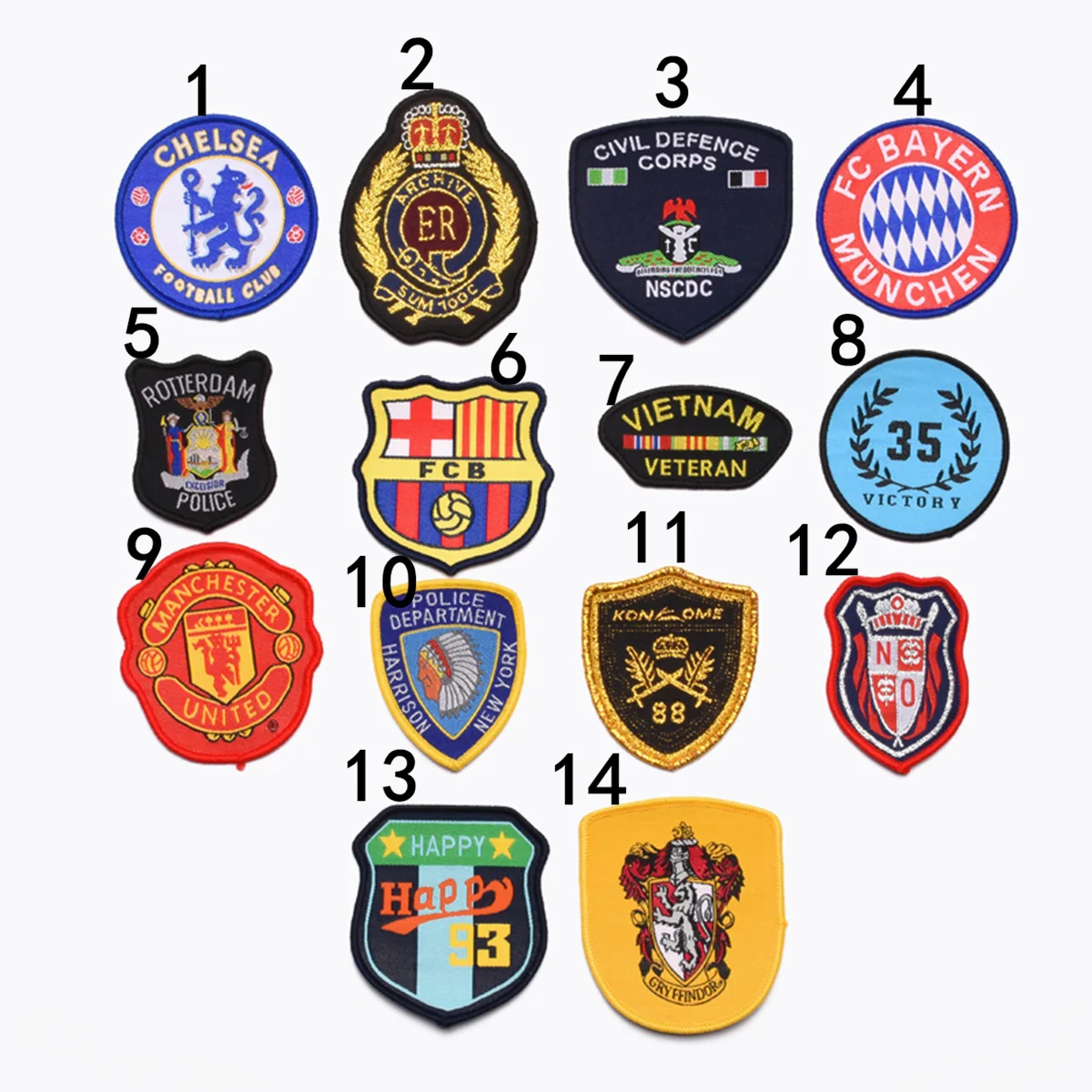 DIY Embroidery LOGO Sticker Arm Chest Badges Football Club Shirt Chenille Patches Sew on Soccer League Jersey Patches Sporting