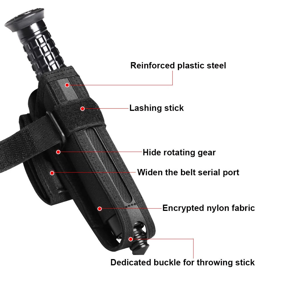 360-degree rotating baton holster Outdoor Tactical Self-Defense Safety Survival kit camouflage telescopic stick case sleeve